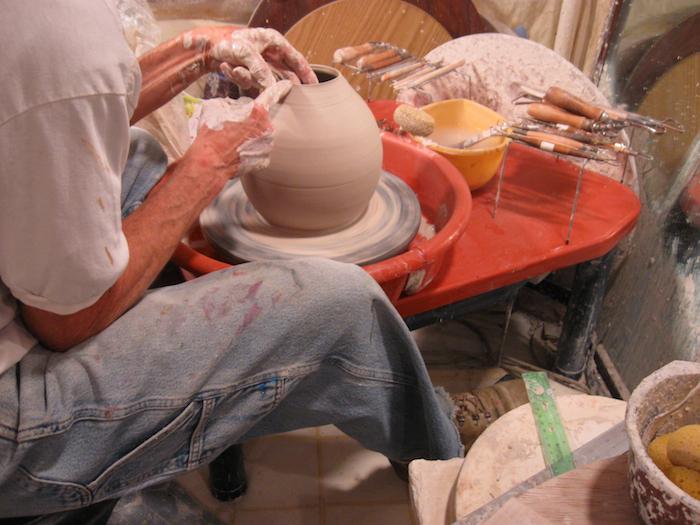 potter's wheel in progress