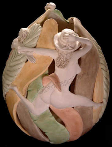 Kaolin Pottery Gt. Barrington, MA ceramic art gallery nude rotating sculpture