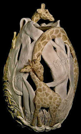 Kaolin Pottery Gt. Barrington, MA ceramicgallery Giraffes Tenderness sculpture